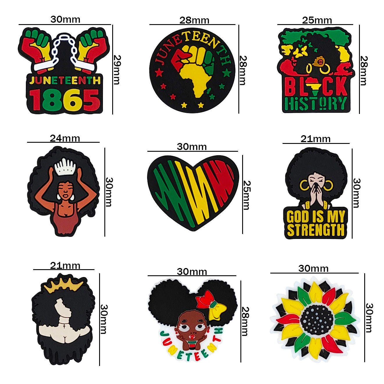 8Pcs/Lot Juneteenth Assorted Focal