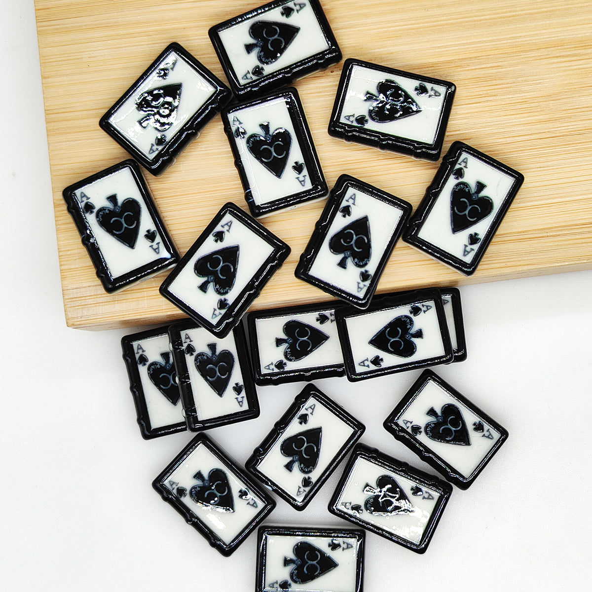 Rectangle Poker Beads,UV Acrylic Beads,Poker Jewelry Beads