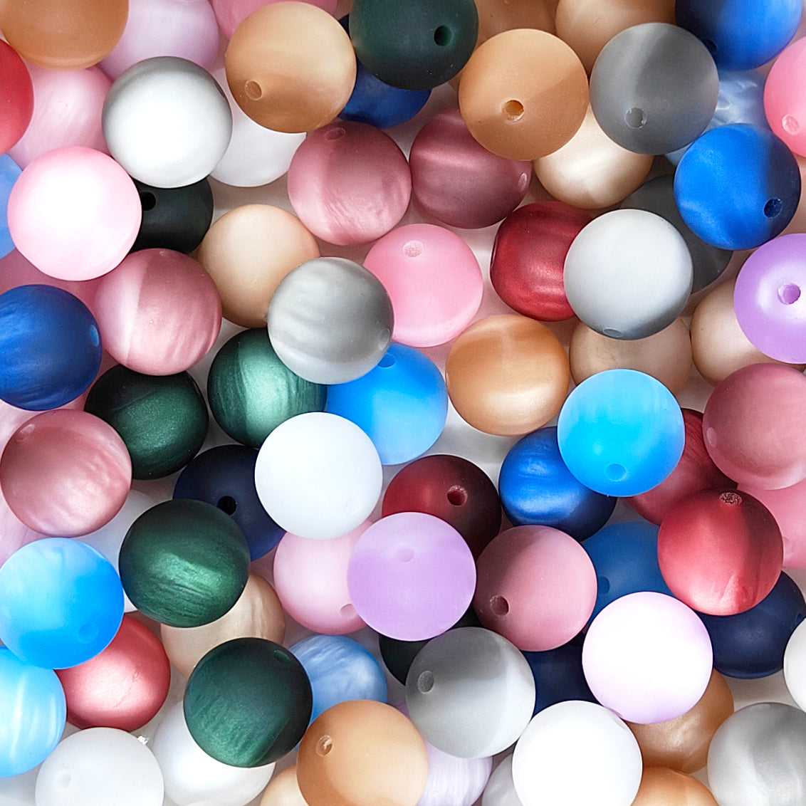 16mm Assorted Frosted Shimmer Acrylic Beads