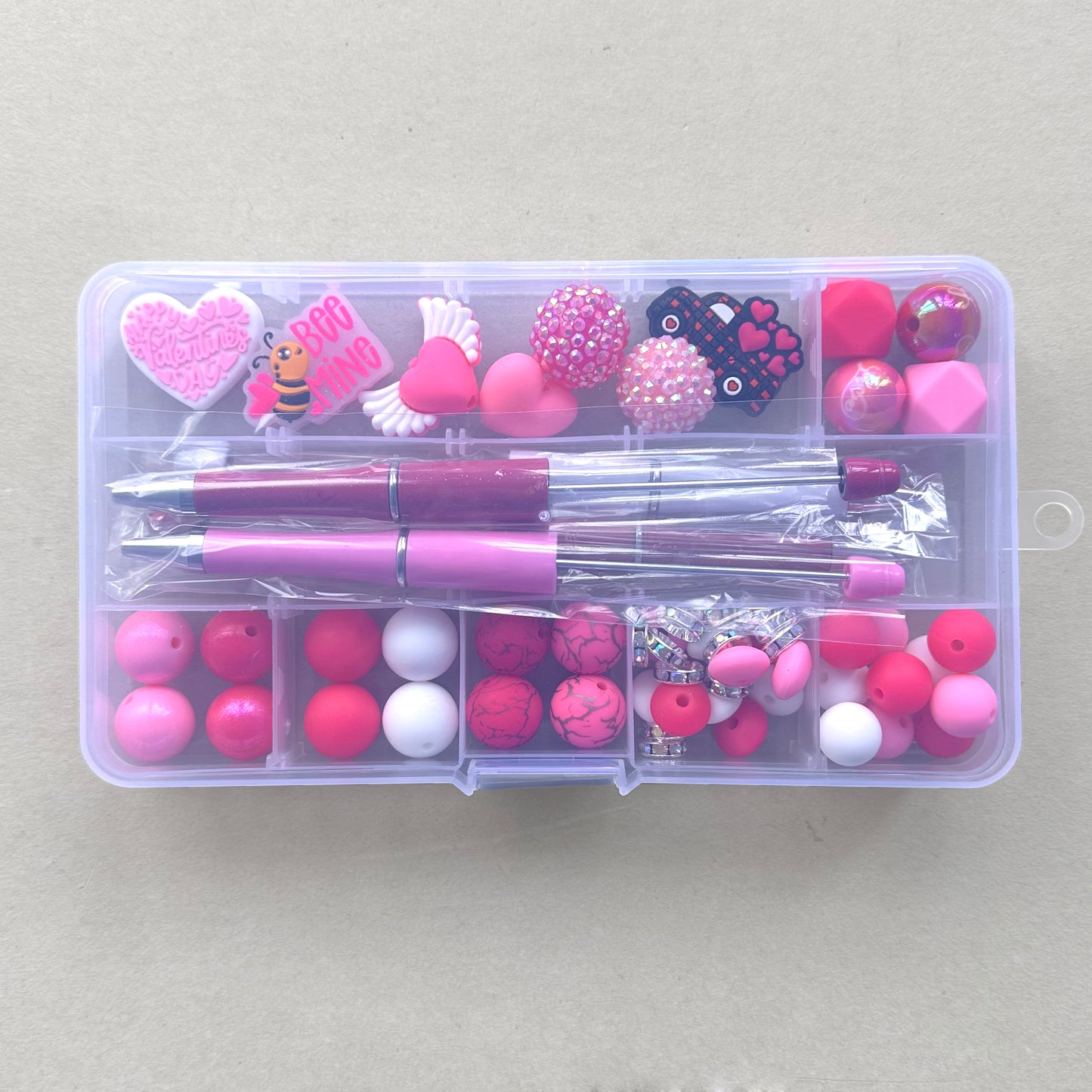 Valentines Day Beads,57PCS Assorted Beads Set,for Pen Kit
