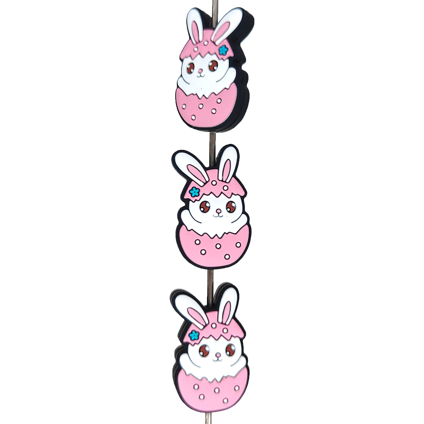 Cute Rabbit In Egg Easter Focal Beads