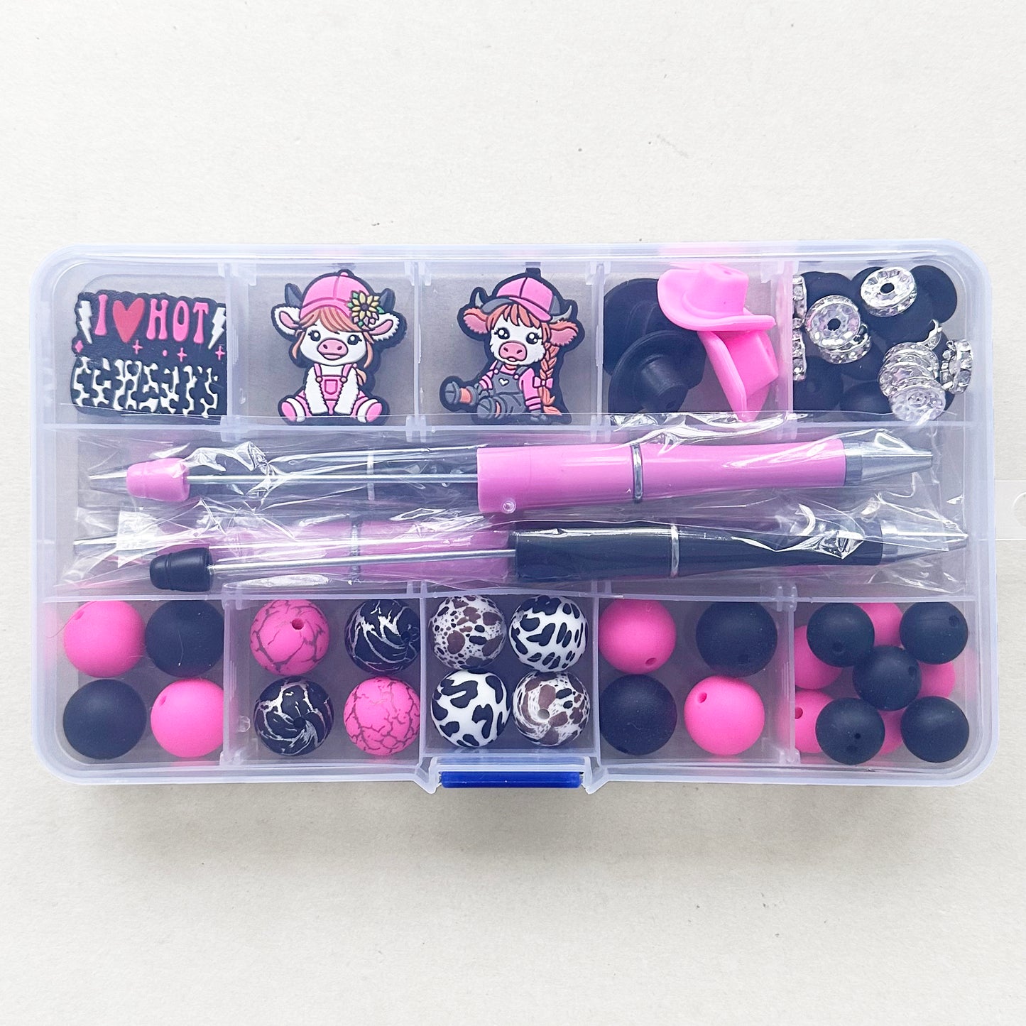 57Pcs Assorted Loose Bead Pen Kit,Cowboy Bead,Focal Beads