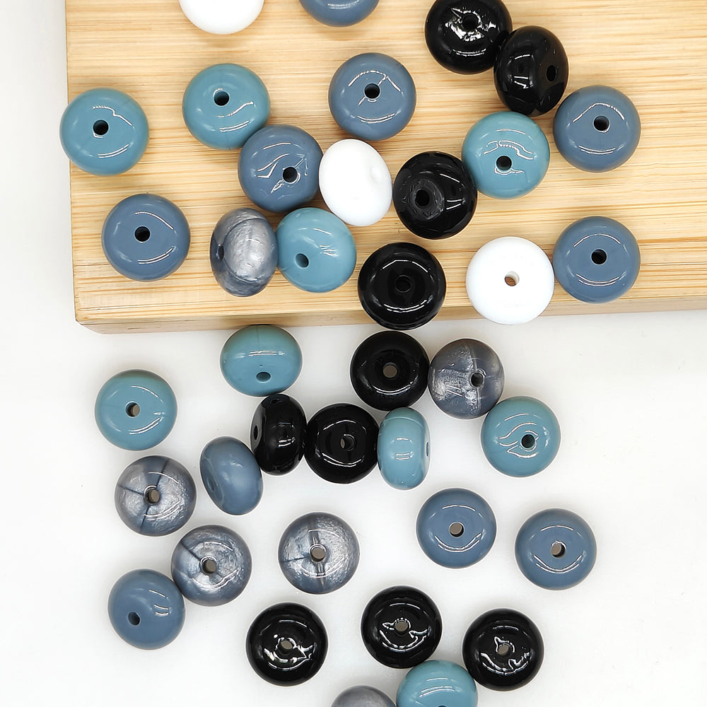 14mm Liquid Abacus Mixed Color Silicone Beads,Spacer Beads