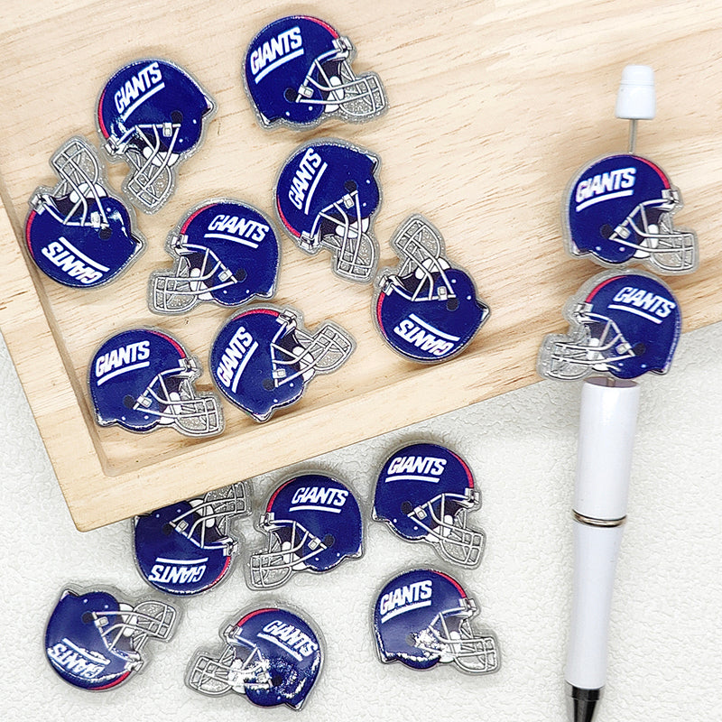 Helmet Football Team Acrylic Focal Beads