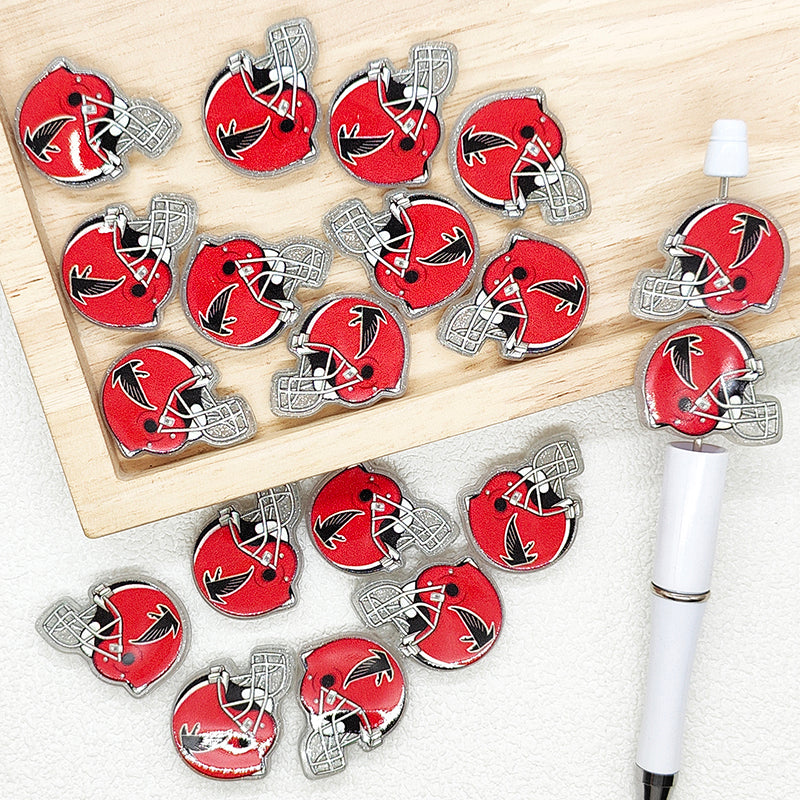Helmet Football Team Acrylic Focal Beads