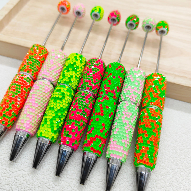 7Pcs Set Confetti Rhinestone Sparkly Beadable Pen Bar Blank