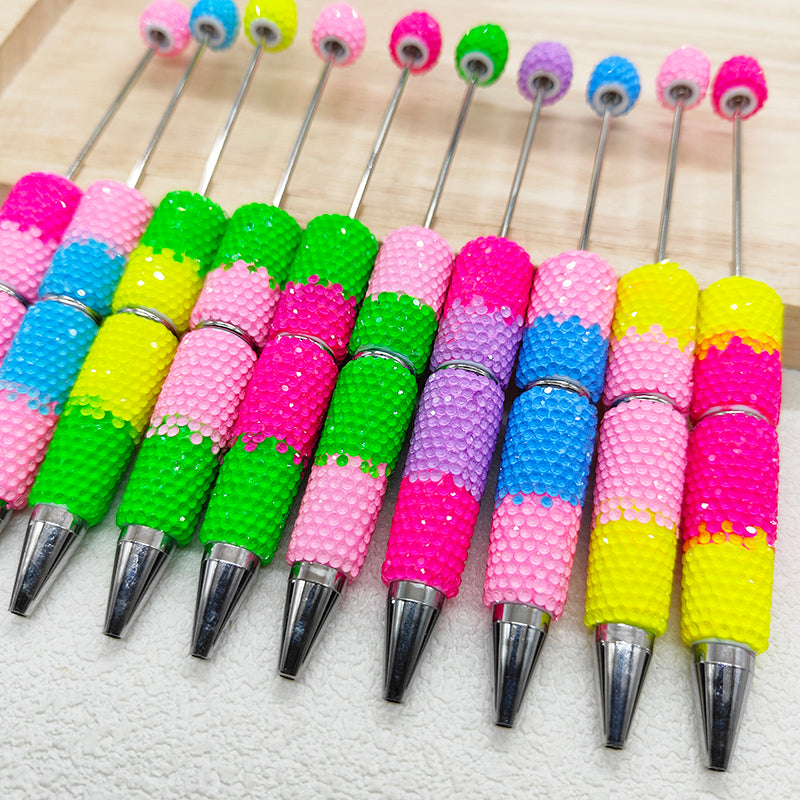 10Pcs/Set Gradient Rhinestone Beadable Ballpoint Pen