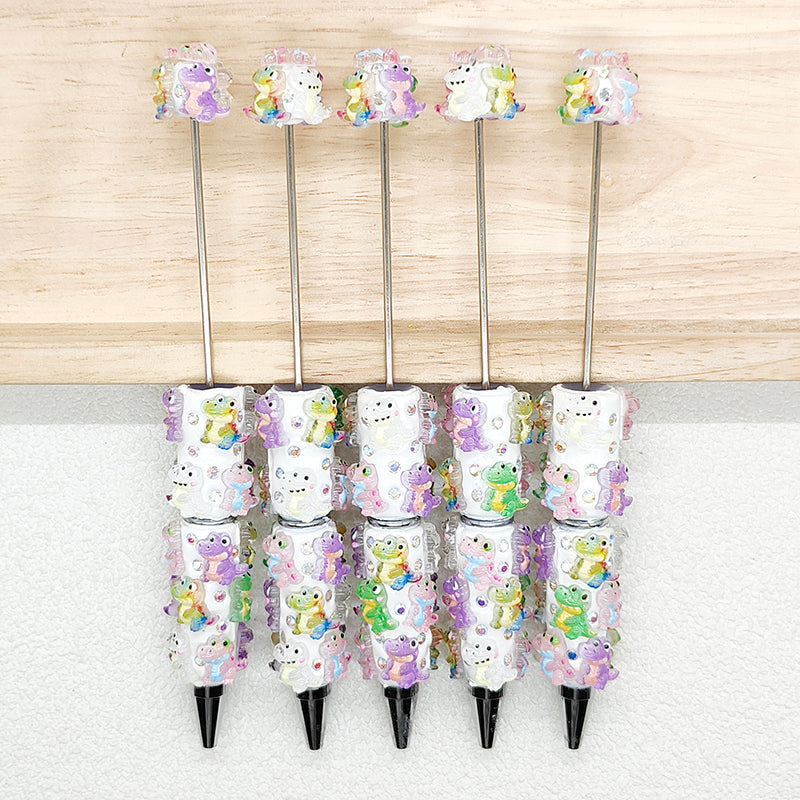 Colored Crocodile Animal Bling Beadable Pen