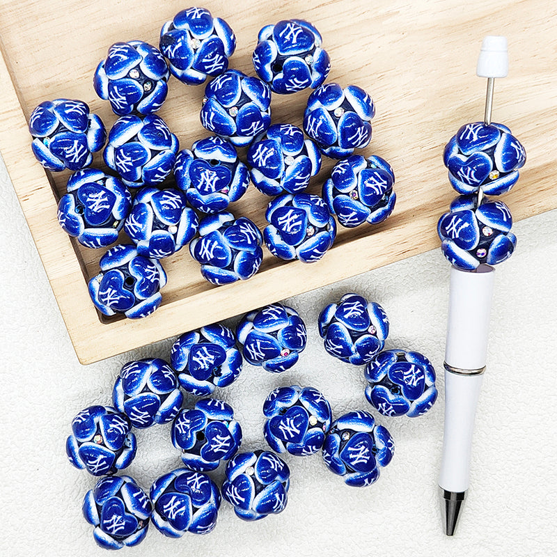 Baseball Team Fancy Polymer Clay Beads