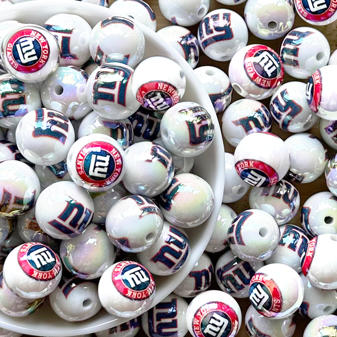 16mm UV Football Team Gumball Acrylic Beads