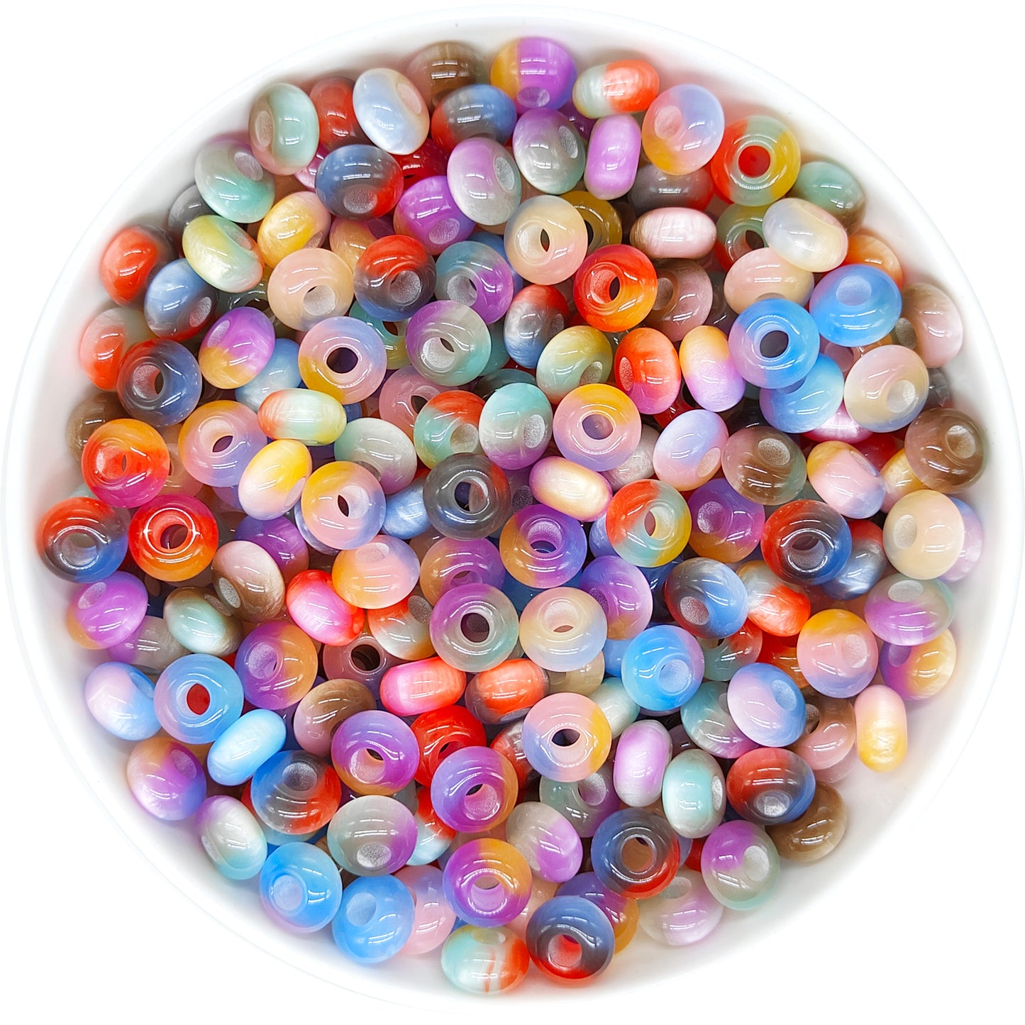 14mm Acrylic Abacus Beads Large Hole Beads Mix Color