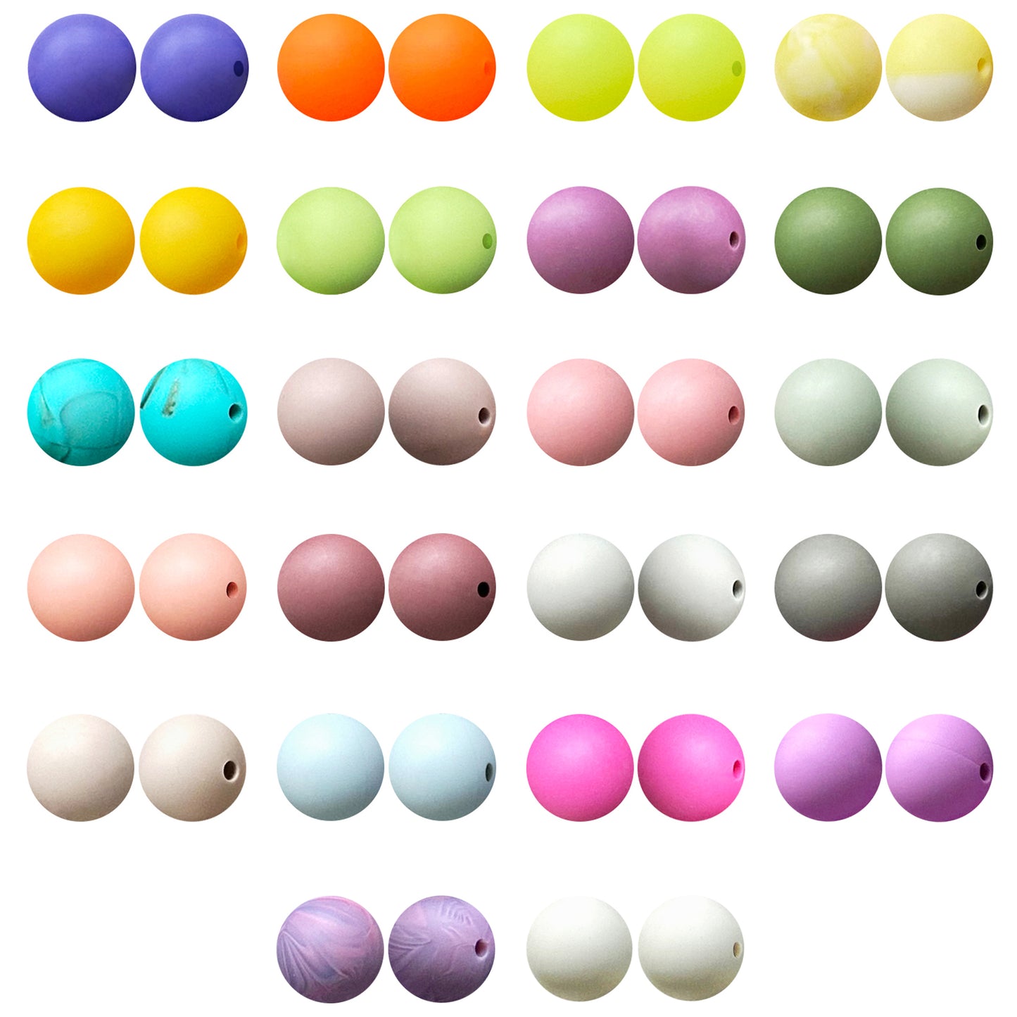 New 15mm Round Silicone Beads #139 - #205