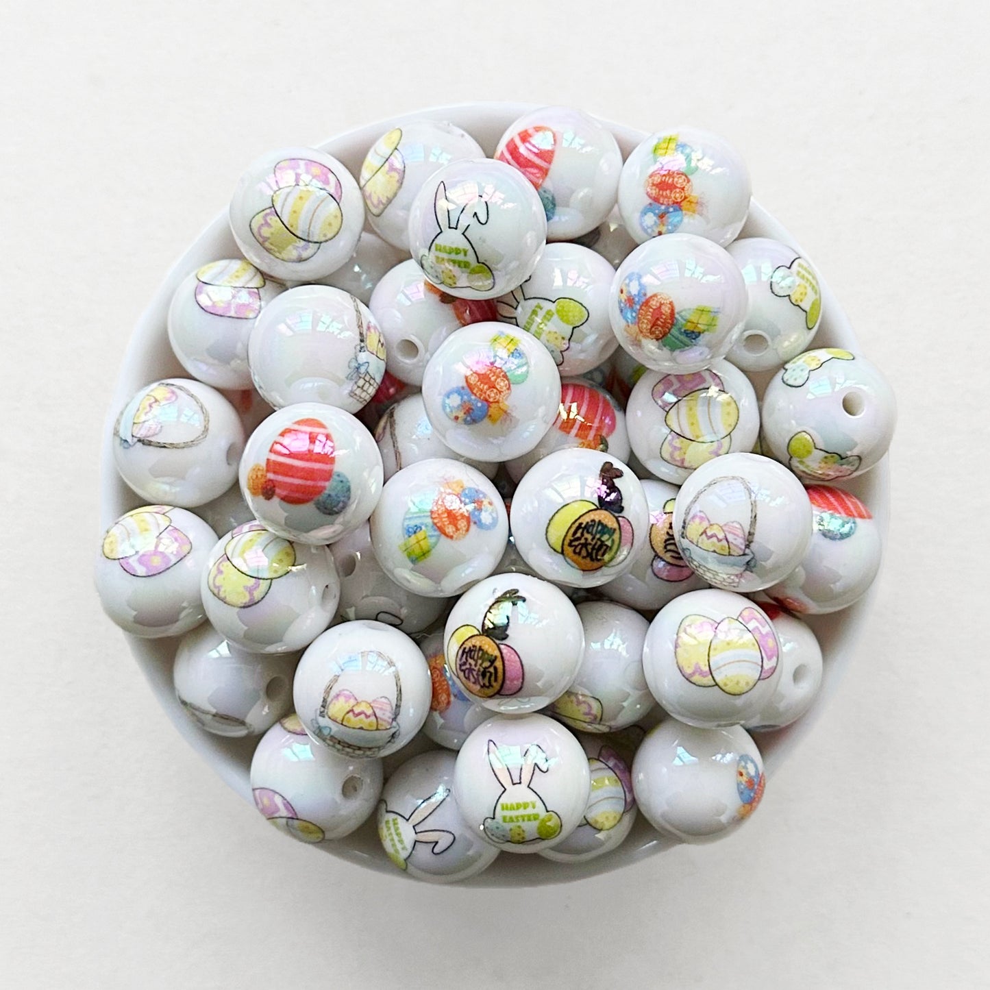 16mm Easter Print Acrylic Beads,Gumball Bead