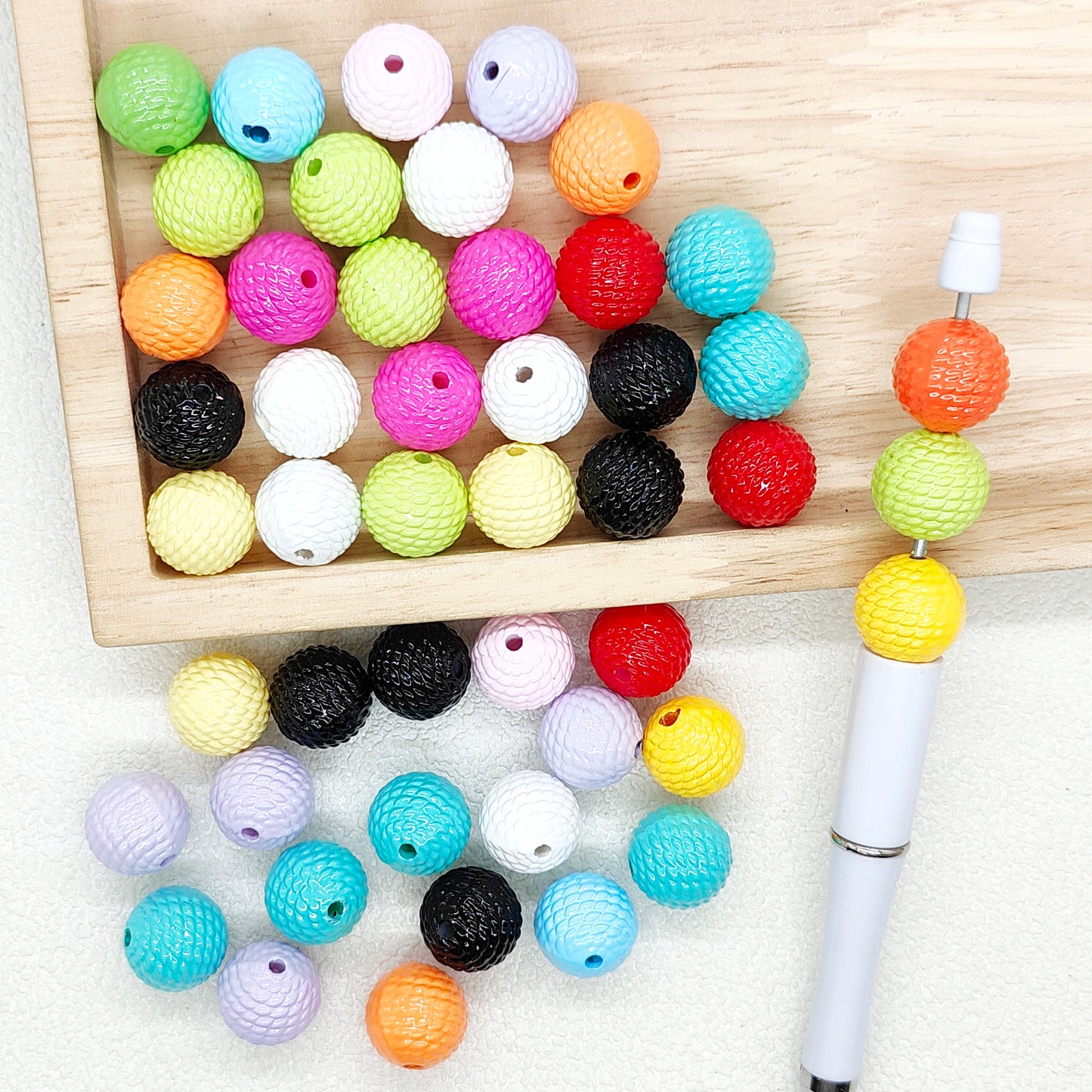 16mm Mixed Color Knitted Acrylic Beads,Gumball Beads Pen DIY