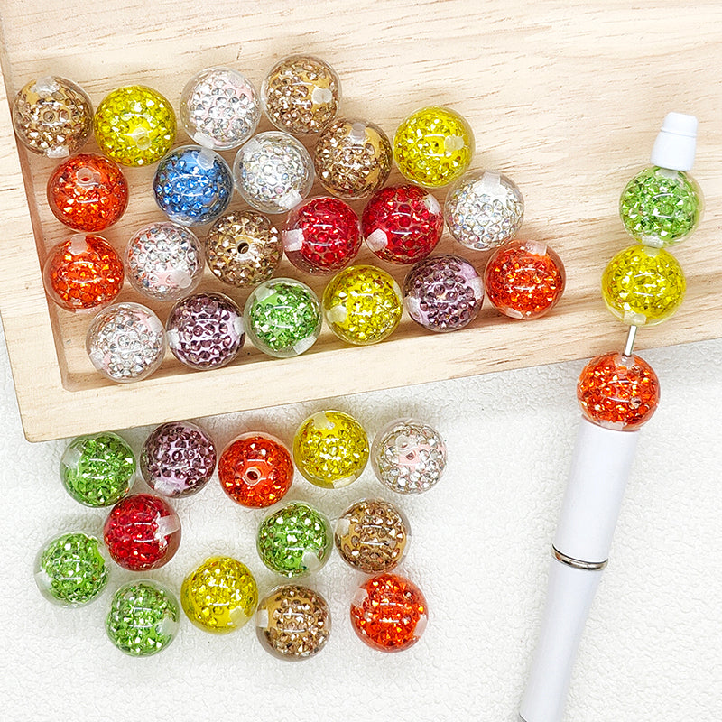 16mm Transparent Acrylic Beads Rhinestone Gumball Beads