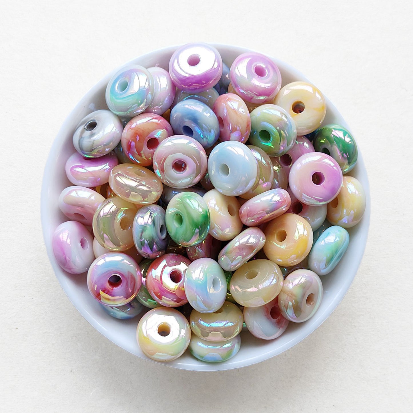16mm Marble Acrylic Abacus Spacer Beads
