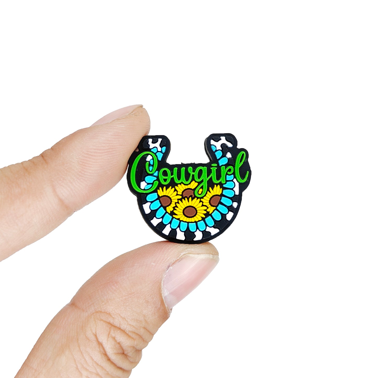 Sunflower Cowgirl Horseshoe Focal