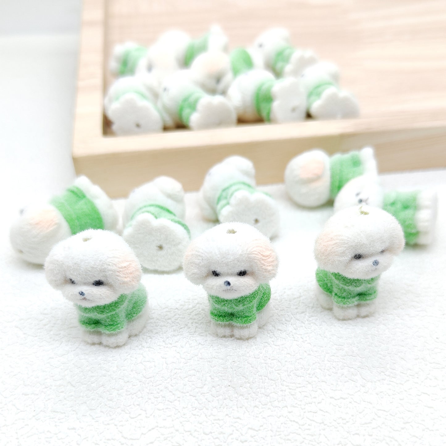 Flocked Dog Beads,Flock Acrylic Beads