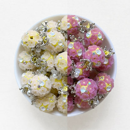 Floral Ball Sensitive Beads, Dangly Fancy Beads