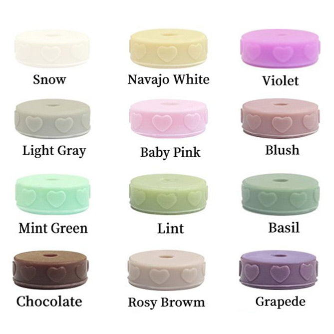 12mm Heart Rondelle Silicone Beads Assorted Color