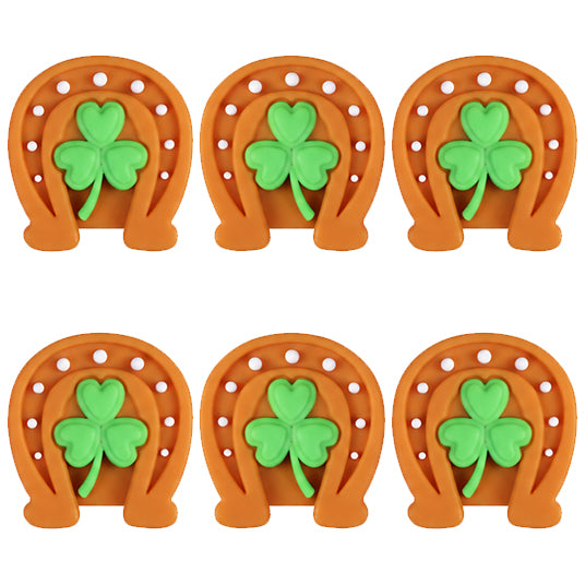 3D Horseshoes Shamrock Focal