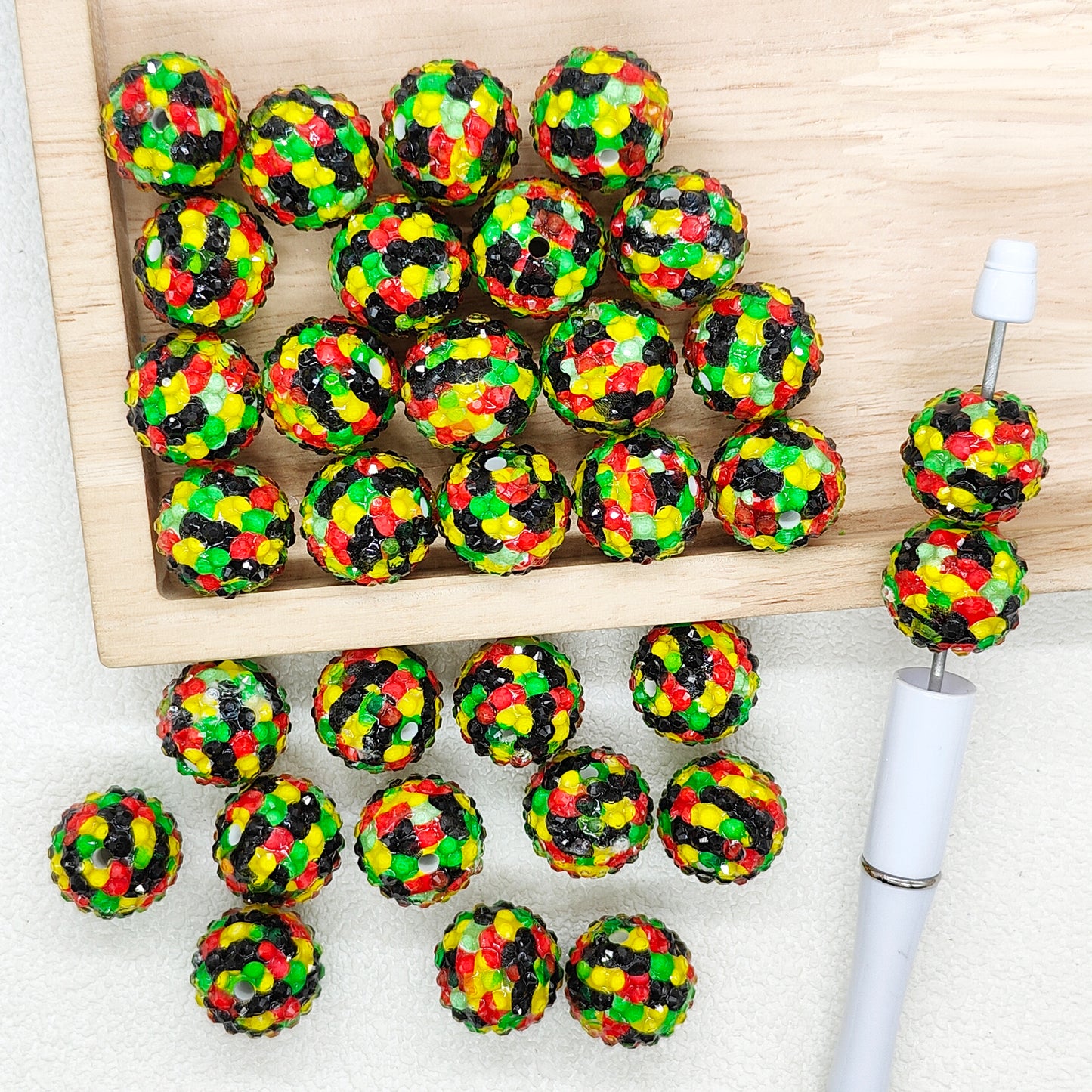 20mm Halloween Confetti Rhinestone Ball,Chunky Acrylic Beads
