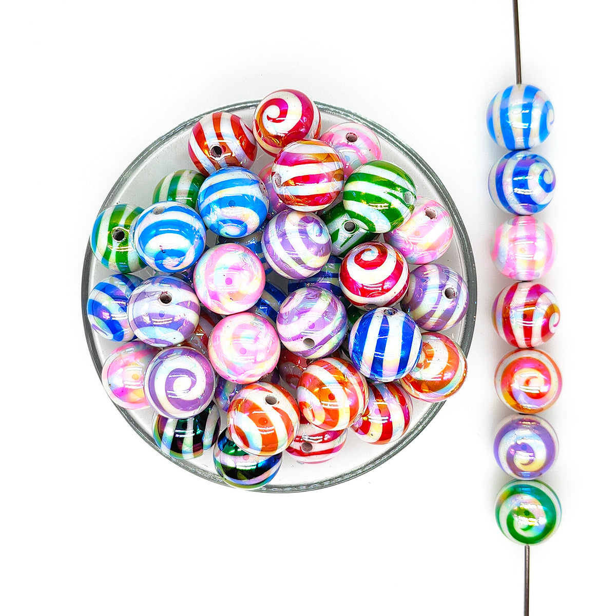 20mm Swirl Chunky Bubblegum Beads,Mixed Acrylic Beads