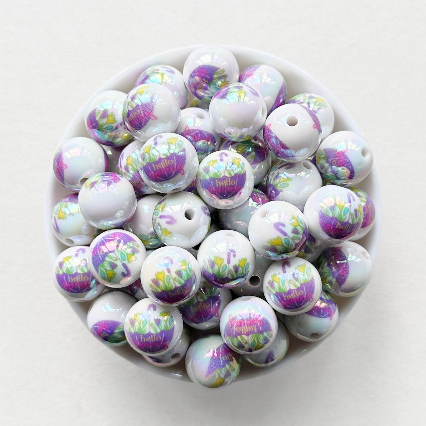 16mm Hello Spring Acrylic Beads,Gumball Bead