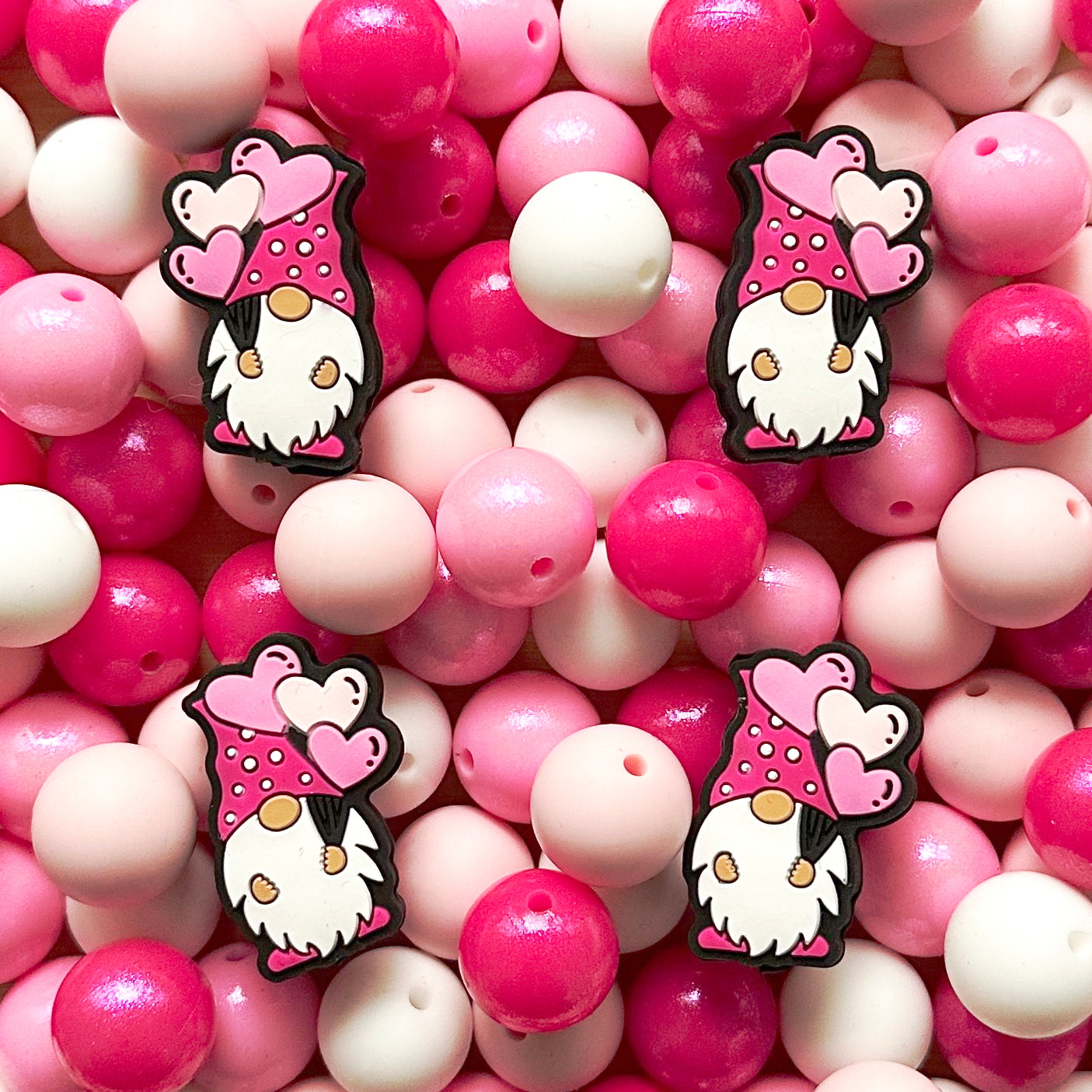 24Pcs Gnome Valentines Day Focal Beads Assorted Pack