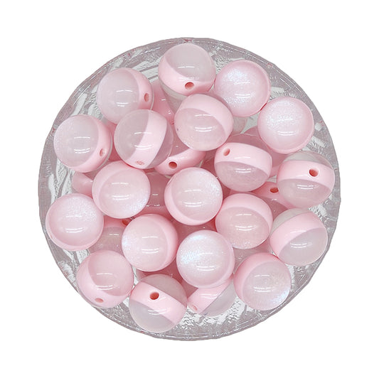 16mm Light Pink Glitter Acrylic Beads