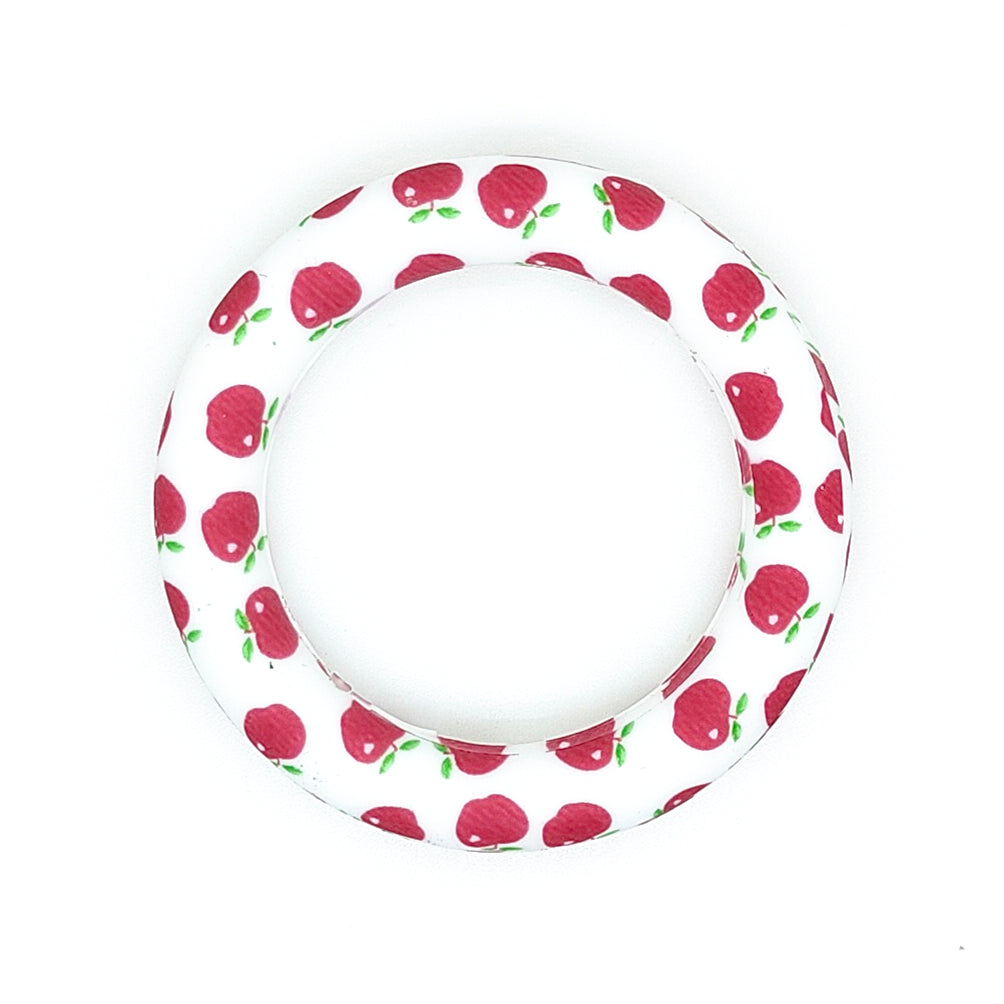 65mm Print Silicone Round Loop with 2 hole