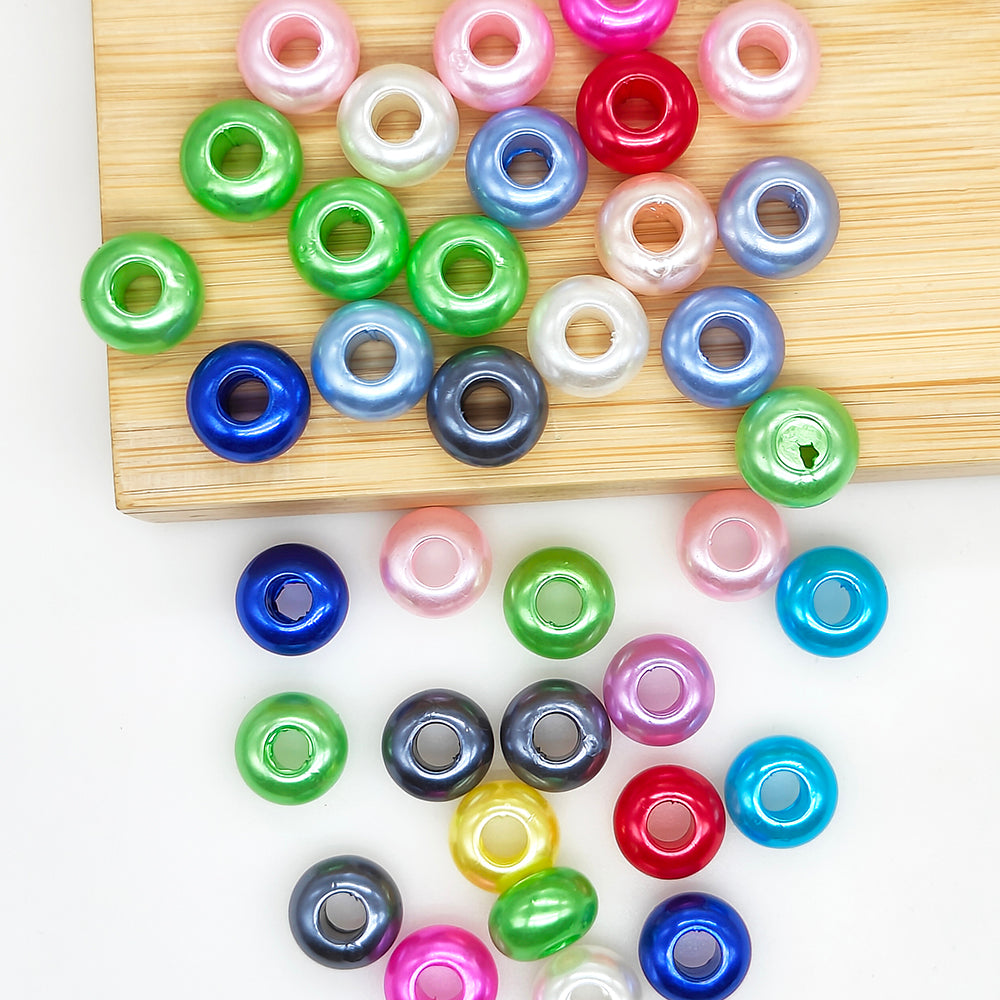 50Pcs/Lot 14mm Faux Pearl Abacus Spacer Beads,Acrylic Beads