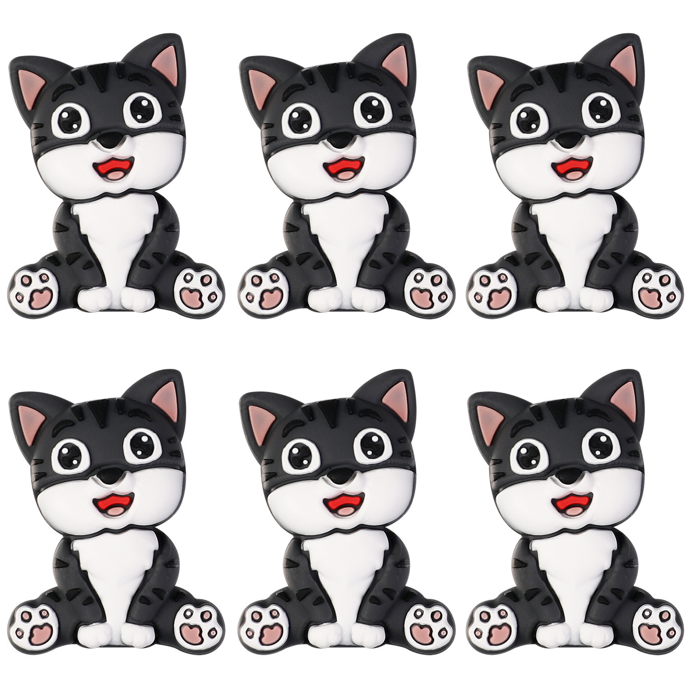 3D Black White Cat Focal