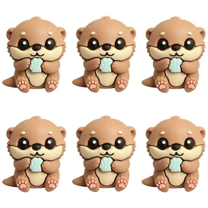 3D Otter with Seashell Focal