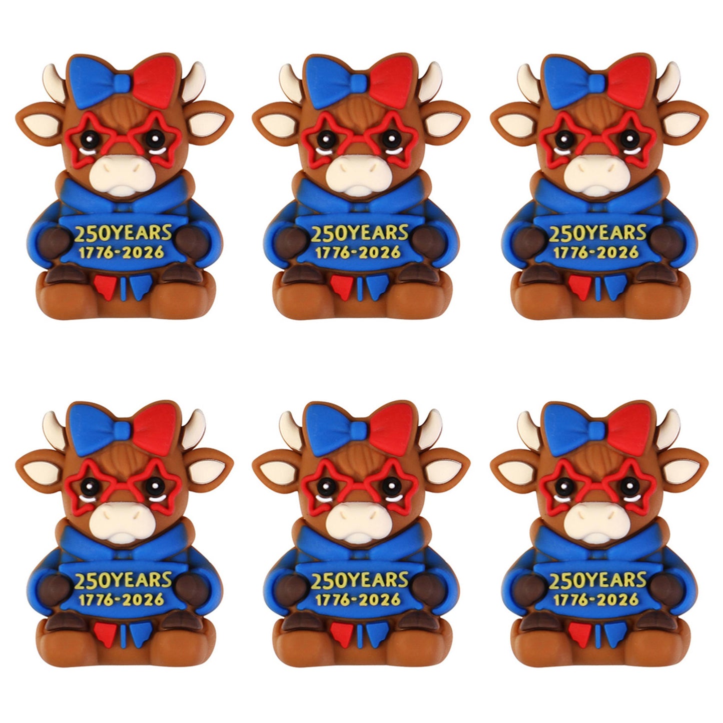 3D USA 250th Anniversary Highland Cow Focal