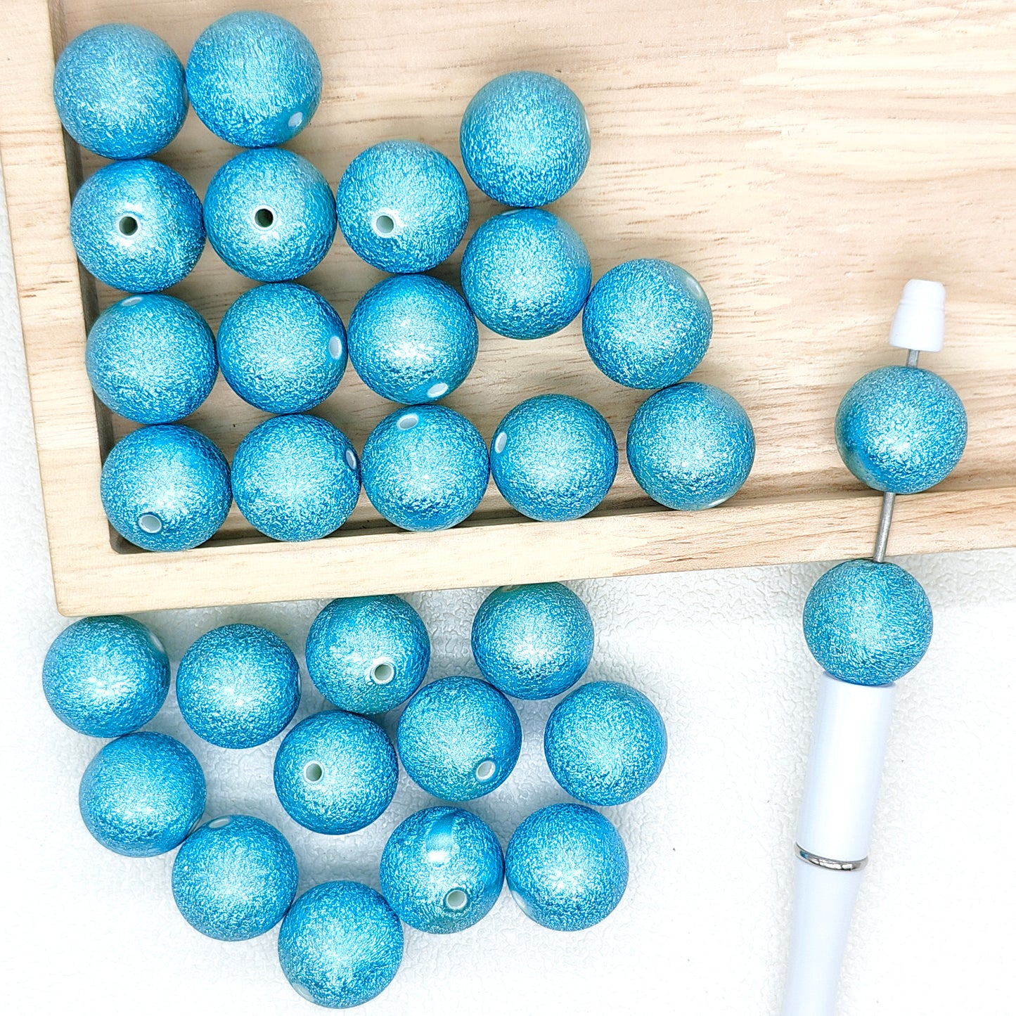 20mm Blue Stardust Chunky Bubblegum Acrylic Beads