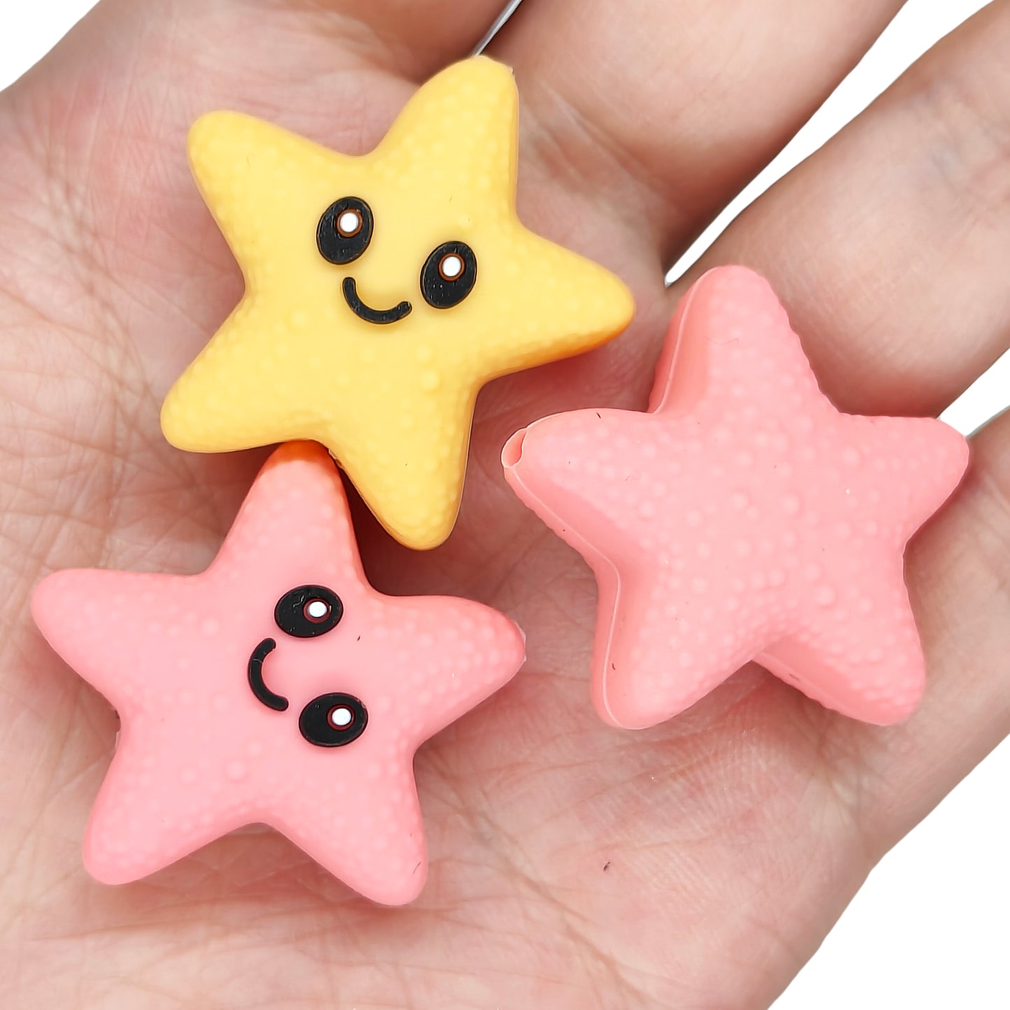 3D Smiley Star Focal Beads