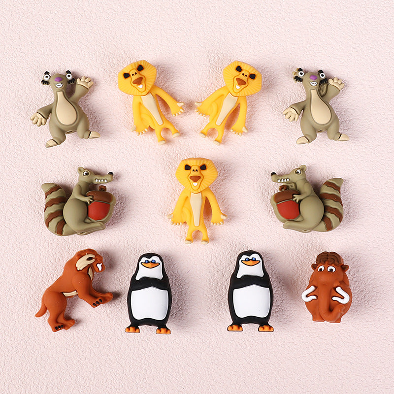 6Pcs/Lot 3D Animal Focal Beads