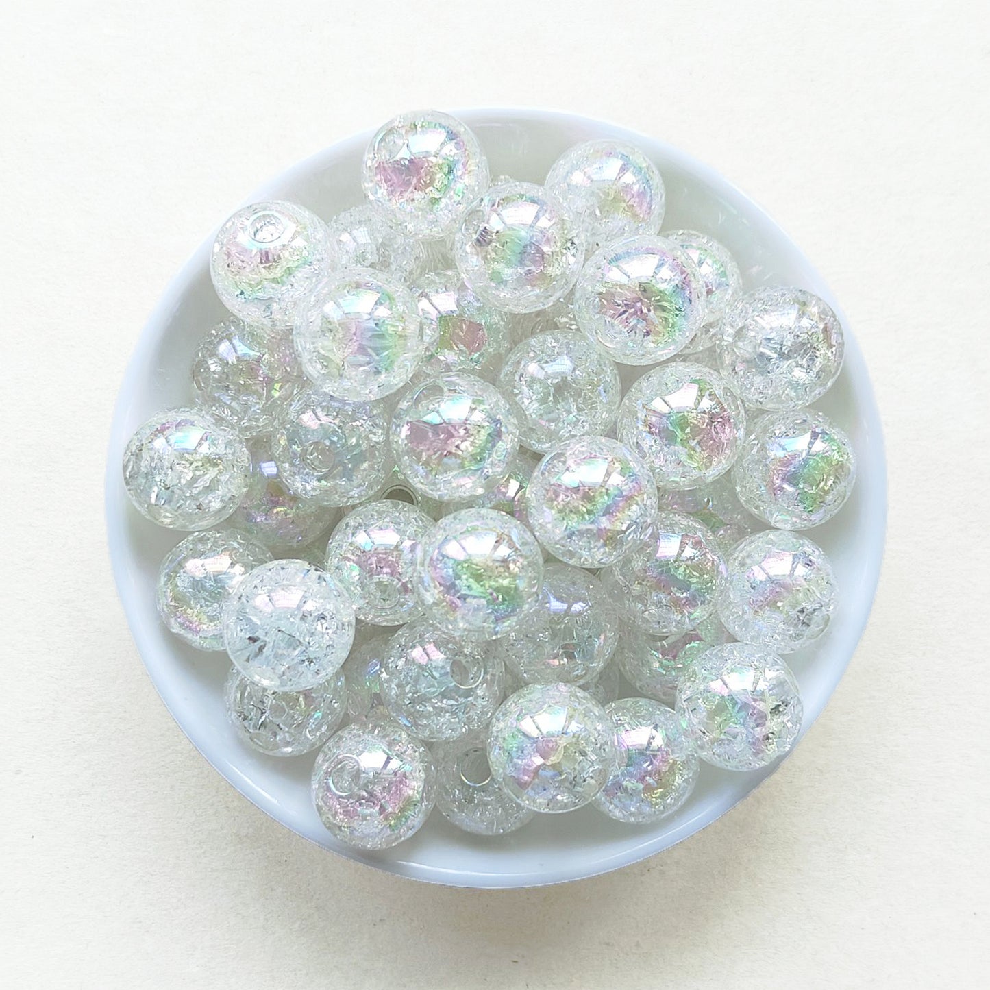 16mm Round Crack Acrylic Beads,AB Cracked Gumball Beads
