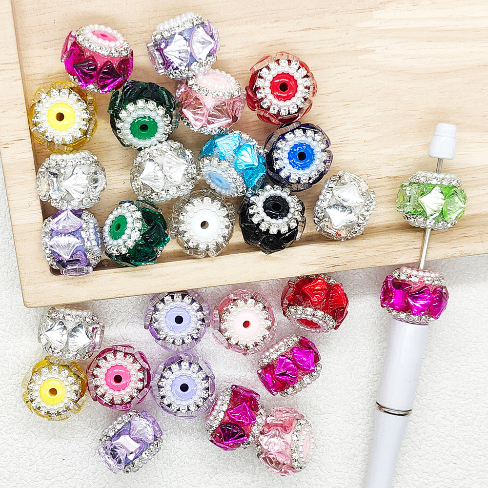 Transparent Shell Crystal Rhinestone Acrylic Beads,Sparkling Beads