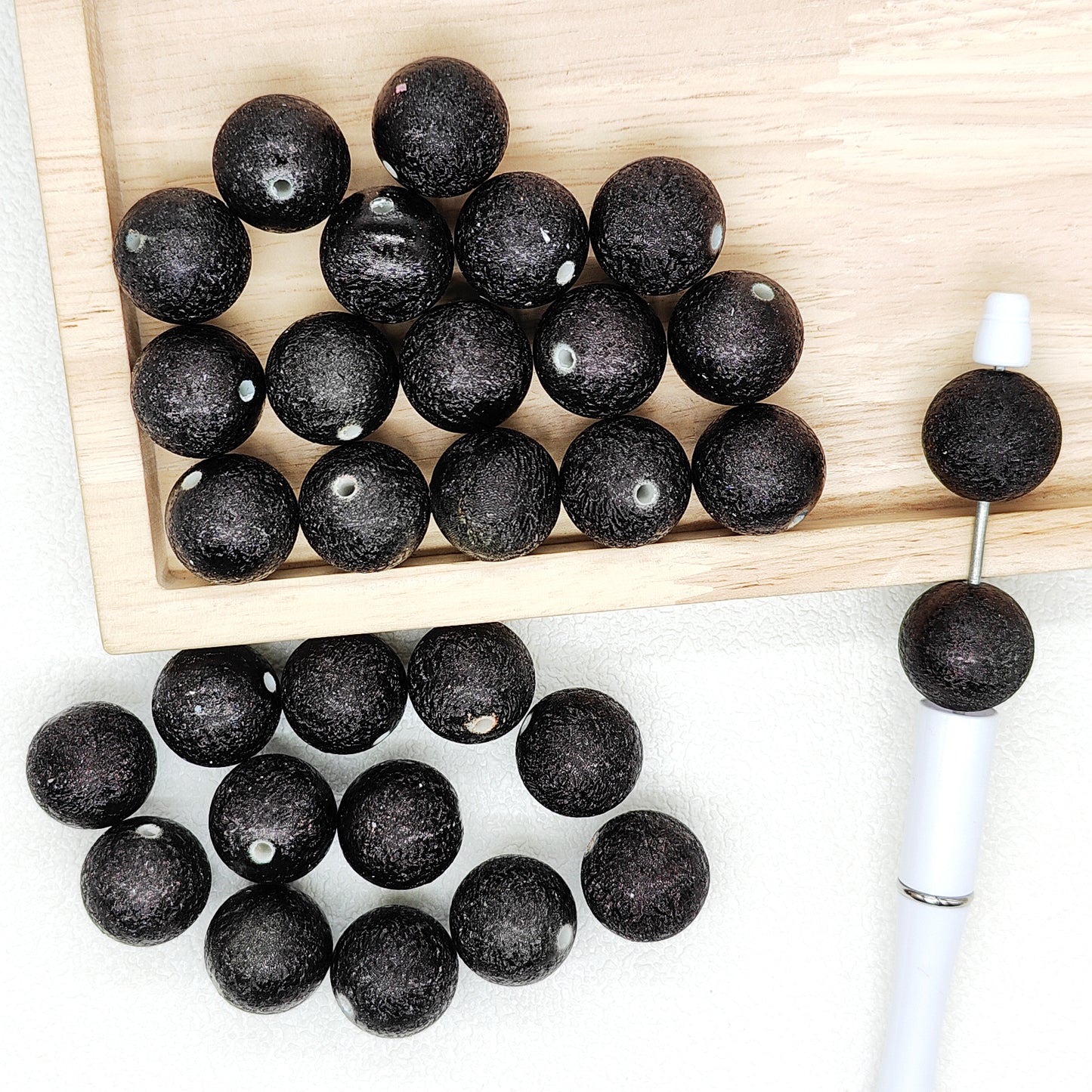 20mm Black Stardust Chunky Bubblegum Acrylic Beads