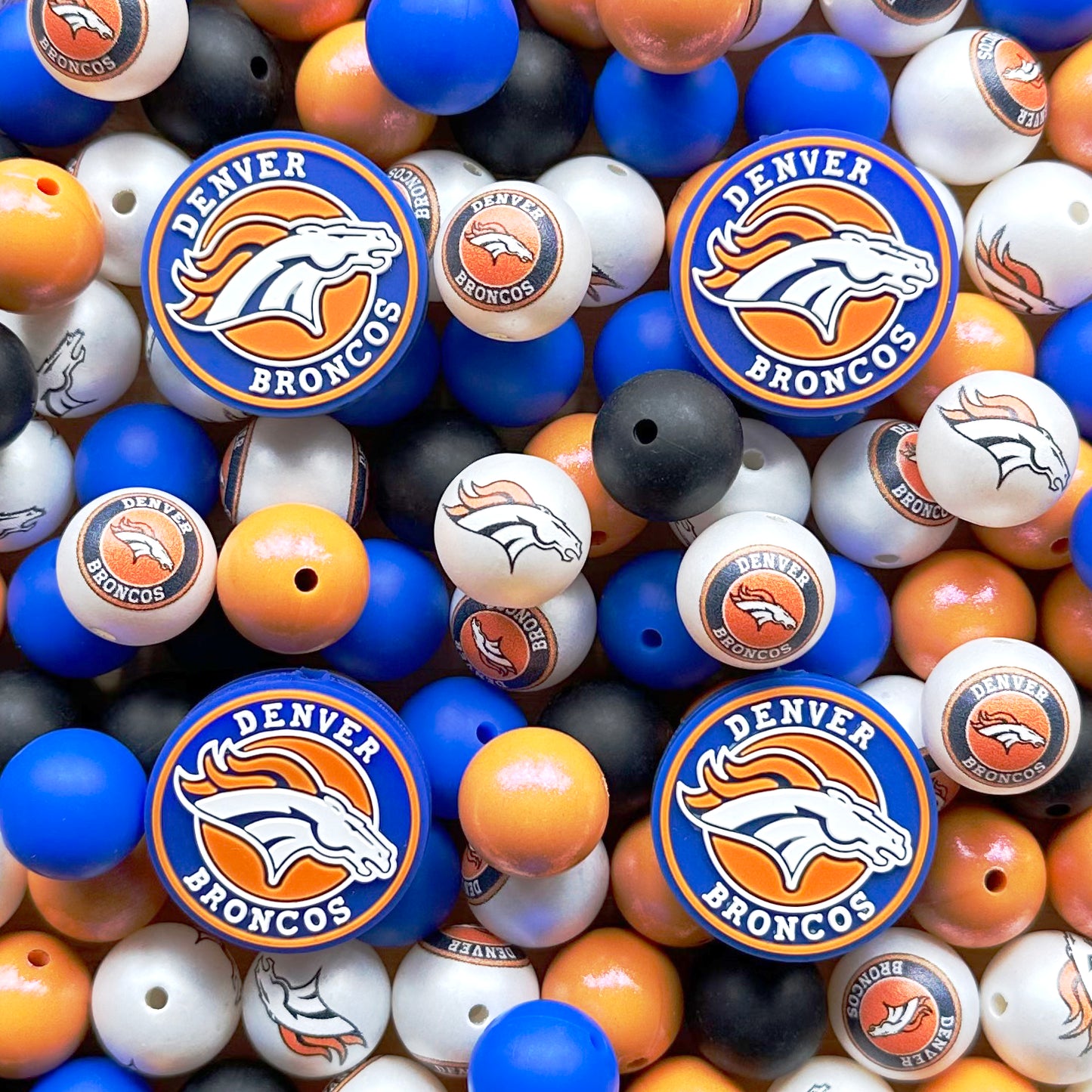 48Pcs Assorted Pack Beads,Football Team Beads,Keychain Bead