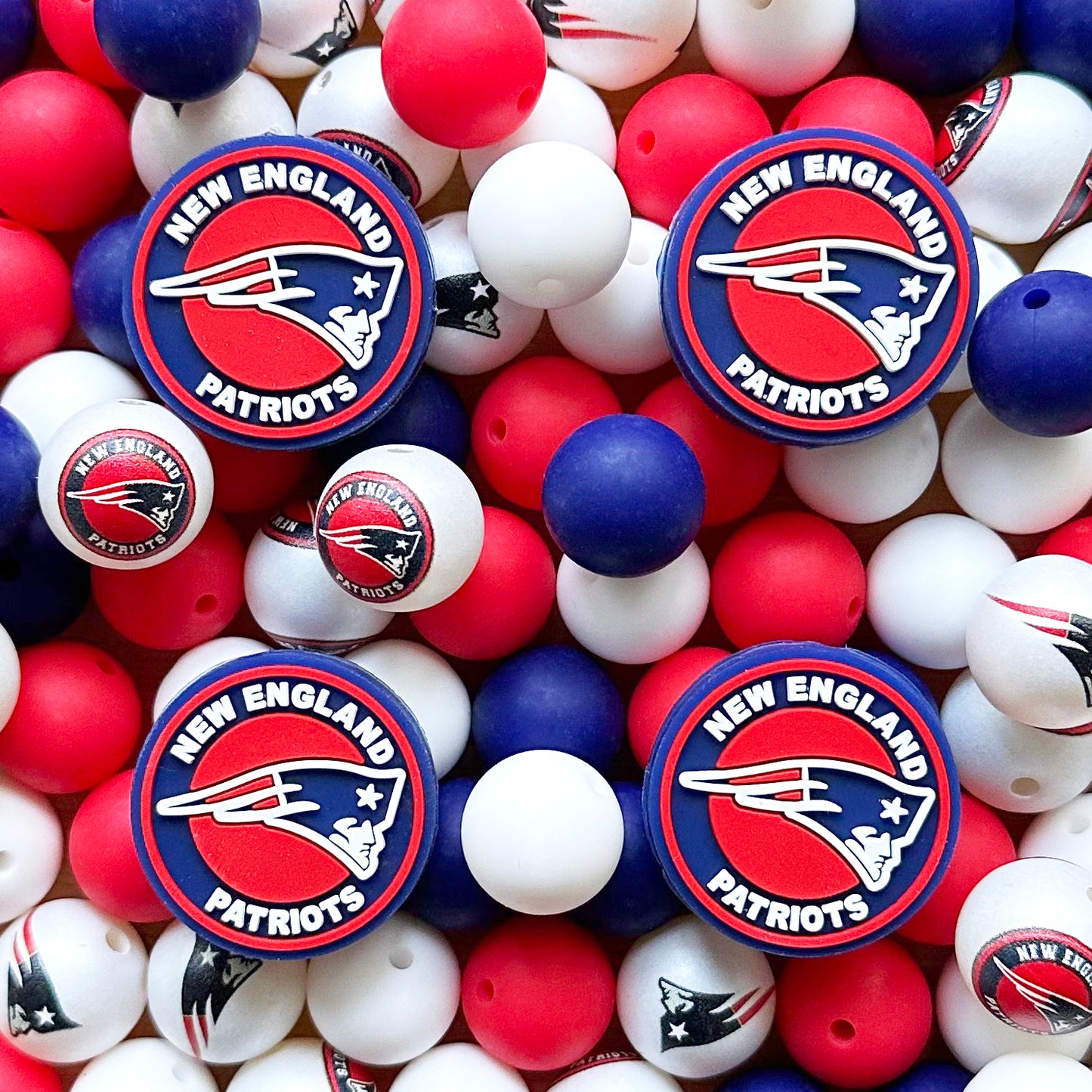 48Pcs Football Team Assorted Beads,Loose Mixed Beads Pack