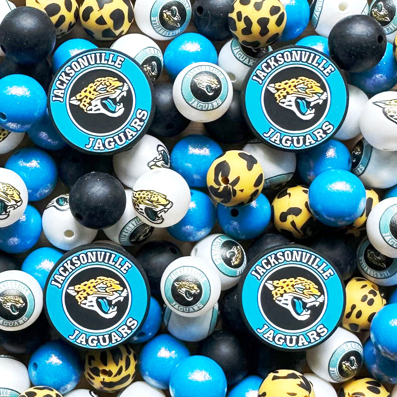 48Pcs Mixed Football Team Bead,for Beadable Pens,Assorted Beads