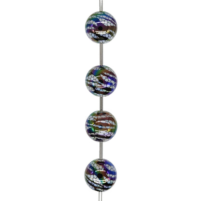 16mm Opal Zebra Bubblegum Acrylic Beads