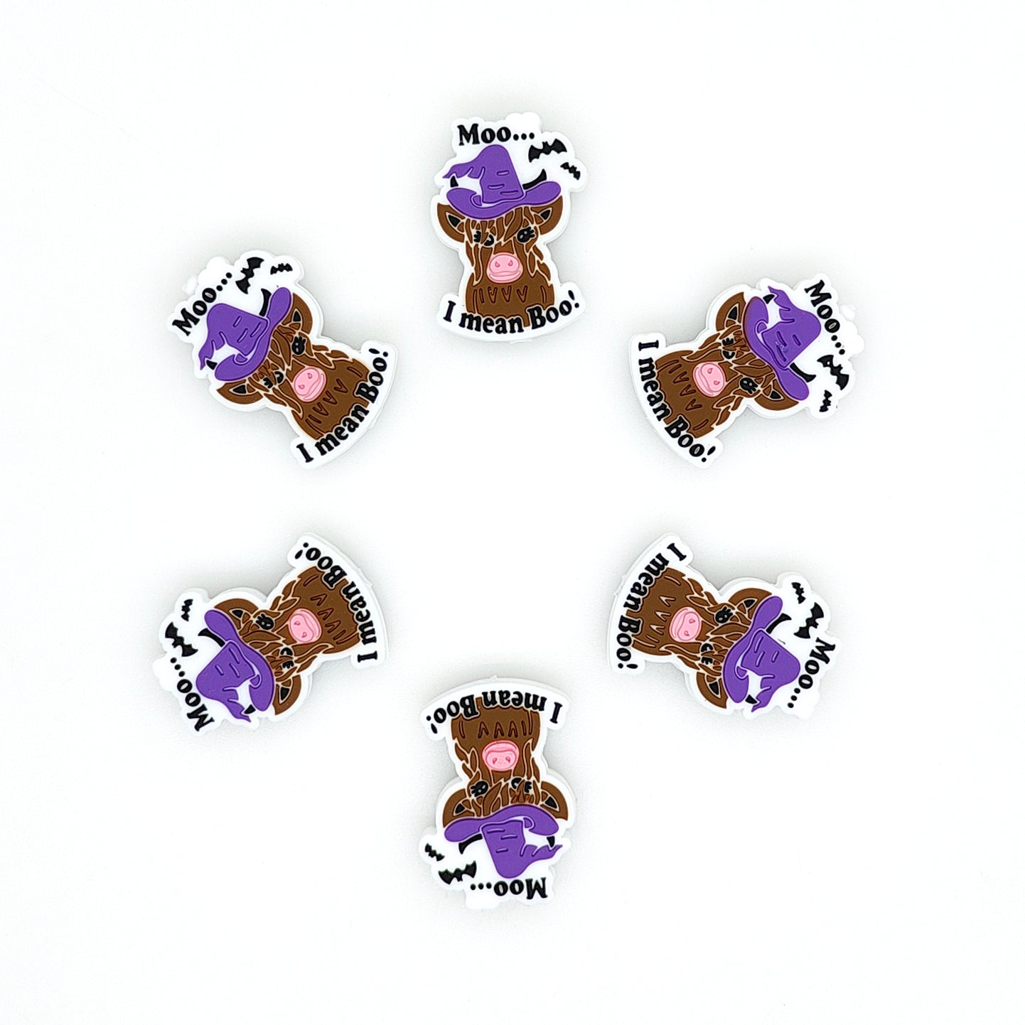 Moo I Mean Boo Highland Cow In Witch Hat Focal