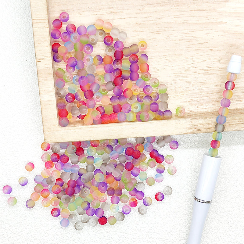 500Pcs/Lot 6mm Gradient Frosted Acrylic Beads