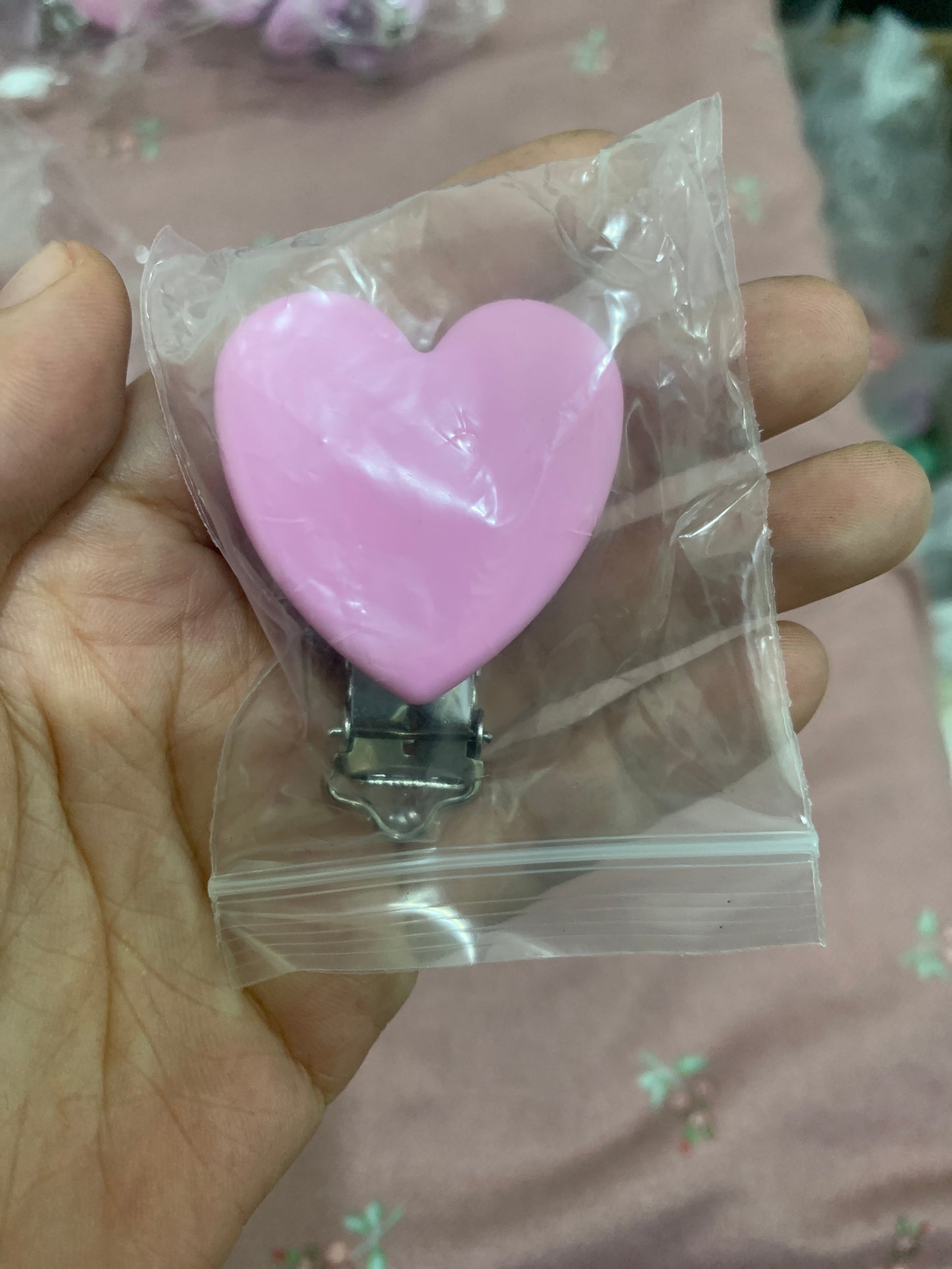 Heart Silicone Pacifier Clips