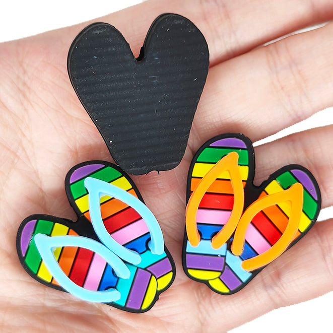 3D Rainbow Flip Flops Focal
