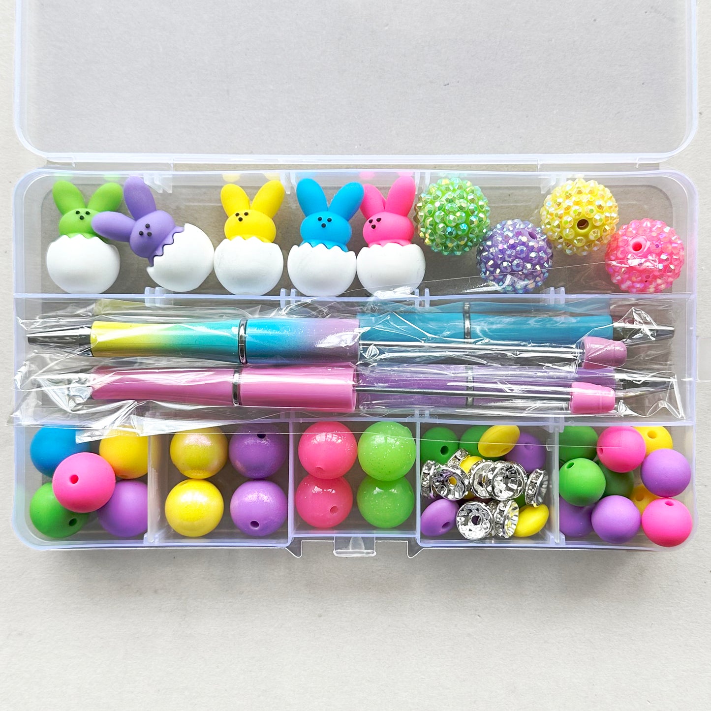 56Pcs Assorted Loose Bead Pen Kit,Rabbit Egg Bead,Focal Beads